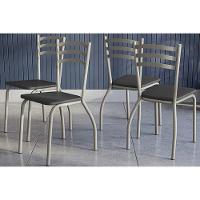 Cadeira Sala De Jantar Portugal 4c007nk Aço Kit 4 Uni Niquel-courano Preto - Kappesberg - 1