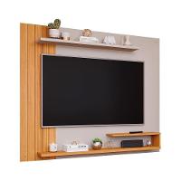 Painel Home Para Tv Até 50 Pol Floripa Com Prateleiras Ripado 161x135cm Off White-nature - Permóbili - 3