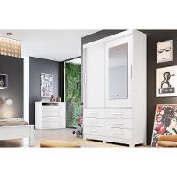 Guarda Roupa 2 Portas (1 C- Espelho) E 6 Gavetas Buriti-jequitibá Branco - 1