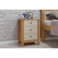 Mesa Cabeceira Maggiore C- 3 Gavetas Amêndoa-off White - Lopas - 1