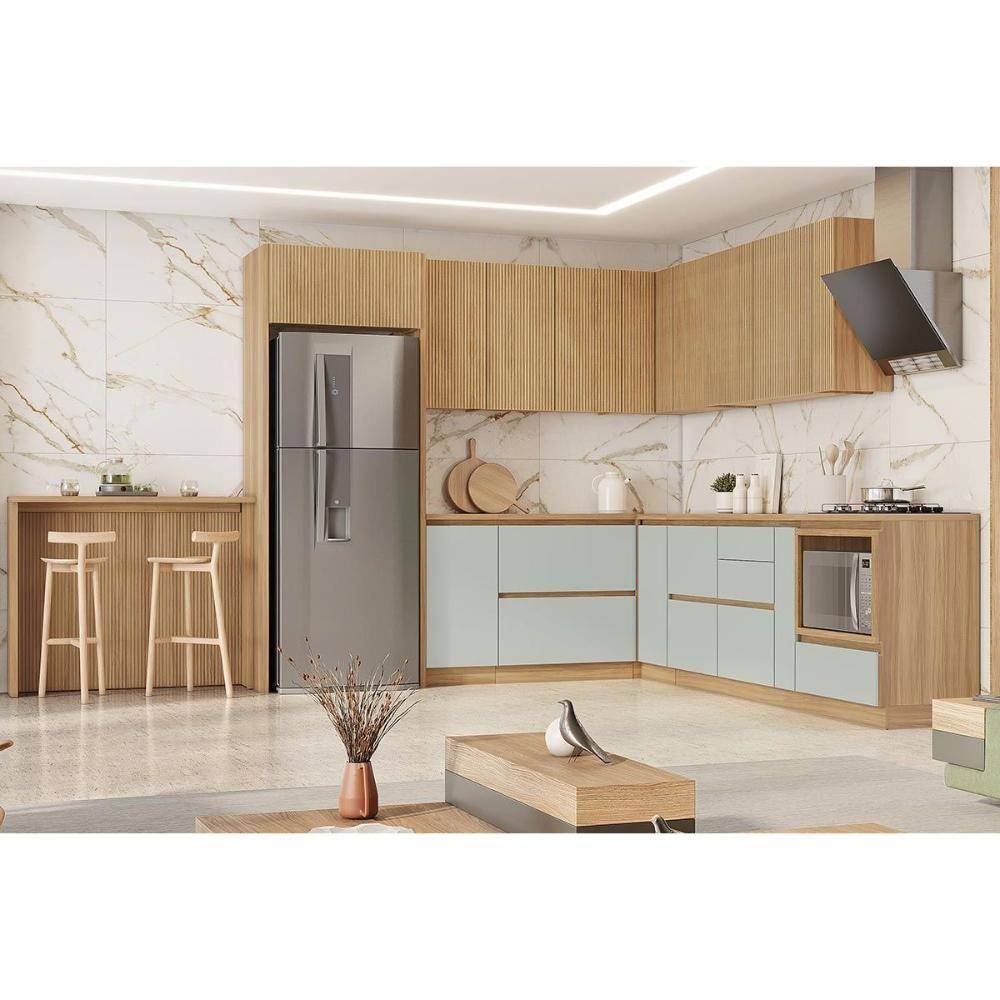 Módulo Cozinha Nesher Rainha Balcão C- Tampo Porta Tempero C- 1 Porta 20cm Nature-verde - Nesher - 4