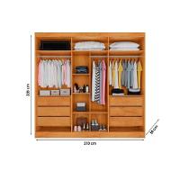Guarda Roupa Casal 6 Portas (4 Ripadas) E 6 Gavetas Oxford Peroba - Europa - 2