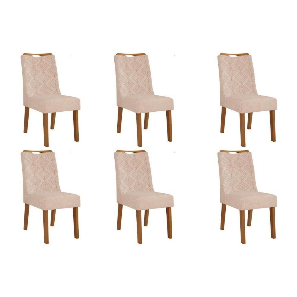 Cadeira Sala De Jantar Stela Kit 6 Un Ipe-suede Kraft - Dj Móveis - 1