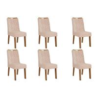 Cadeira Sala De Jantar Stela Kit 6 Un Ipe-suede Kraft - Dj Móveis - 1