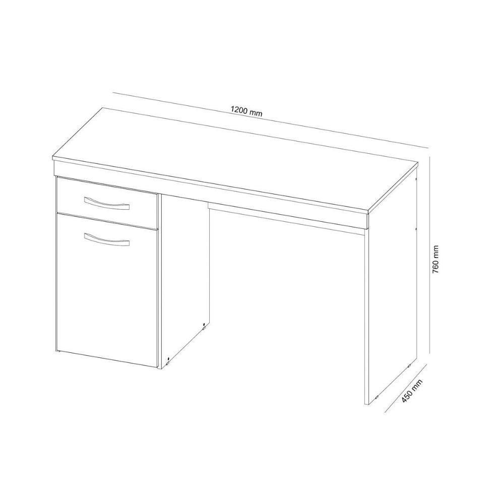 Mesa Computador Escrivaninha Vitória 1 Porta E 1 Gaveta Nogal - Demóbile - 3