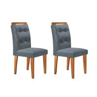 Kit 2 Cadeiras De Cozinha Imperatriz Madeira Capuccino-suede Grafite - Rufato - 1