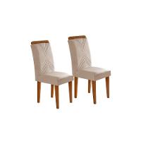 Kit 2 Cadeiras Sala Jantar Amsterdã 2 Un Imbuia-suede Creme - Rufato - 1