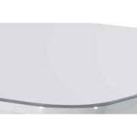 Mesa P- Cozinha Berlim C- Tampo 90x90cm Madeirado Vidro Canto Curvo - Imbuia-off White - Rufato