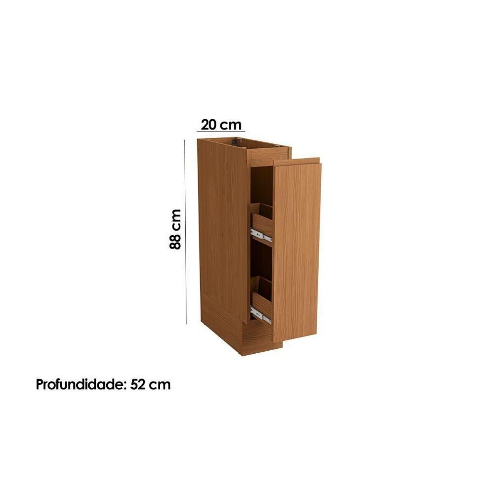 Balcão De Cozinha Modulado Ciela R621 Porta Tempero S- Tampo 20cm Canela - Kappesberg - 3