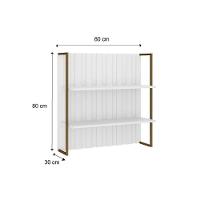 Armário Aéreo Para Cozinha Bella Ripado 2606 Com 2 Prateleiras 80cm Branco - Carraro - 2