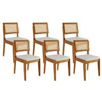 Cadeira Sala De Jantar Rainha Kit 6 Uni Natural - Nesher - 1