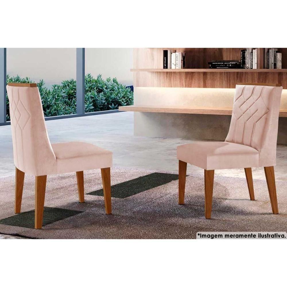 Cadeira Sala De Jantar Nevada Kit 2 Un Imbuia-suede Creme - Rufato - 1
