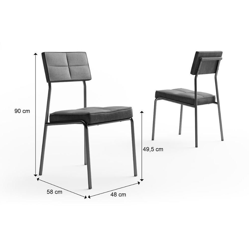 Cadeira Sala De Jantar Neo 1740 Kit 6 Uni Rose-linho Areia-courano Caramelo - Carraro - 4