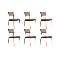 Cadeira Sala De Jantar Neo 1740 Kit 6 Uni Rose-linho Areia-courano Caramelo - Carraro - 1