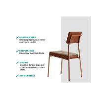Cadeira Sala De Jantar Neo 1740 Kit 6 Uni Rose-linho Areia-courano Caramelo - Carraro - 2