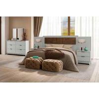 Cabeceira Cama Box Madeirado Casal/queen 1161 Estofada Extensível Branco - Carraro - 3