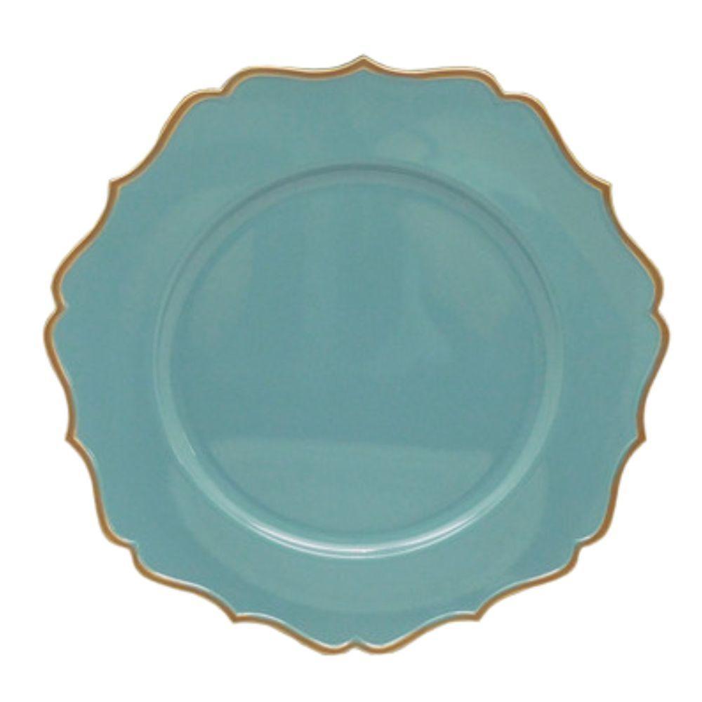 Sousplat Em Polipropileno 33cm Rafimex Azul E Dourado - 1