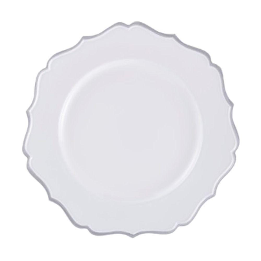 Sousplat Em Polipropileno 33cm Rafimex Branco E Prateado - 1