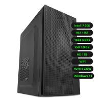 Computador CPU Intel Core i7 H61 16GB DDR3 SSD 120GB HD 1TB Wi-Fi Windows - 1