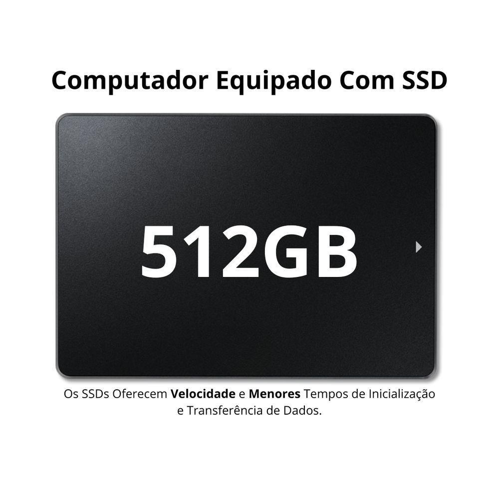 Computador Completo Intel Core i7 16GB SSD 512GB Wi-Fi Windows Monitor 19,5\" - 4