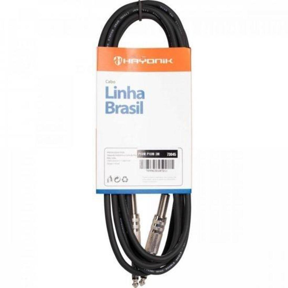 Cabo Para Instrumentos Hayonik Linha Brasil P10 X P10 3m Preto [f003] - 2