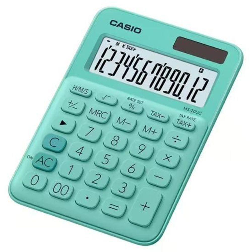 Calculadora De Mesa Casio Ms20uc 12 Dígitos Verde [f002] - 1