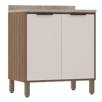 Balcão De Cozinha Com Tampo 80 Cm 2 Portas De Abrir Aspen Luciane Móveis beige