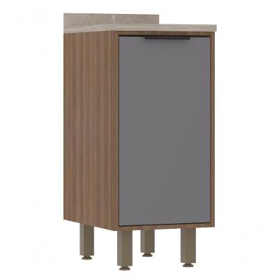 Balcão De Cozinha Com Tampo 40 Cm 1 Porta De Abrir Aspen Luciane Móveis cinza Puro