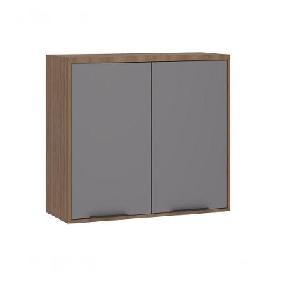 Armário Aéreo 80 Cm 2 Portas Aspen Luciane Móveis cinza Puro