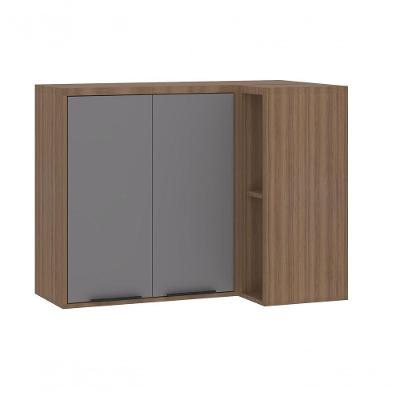 Armário Aéreo Canto Reto 95 Cm Aspen Luciane Moveis cinza Puro