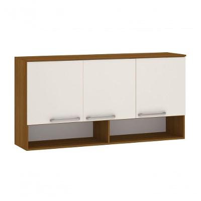 Armário Aéreo 120 Cm 3 Portas Nicho Inferior Modena Luciane Moveis