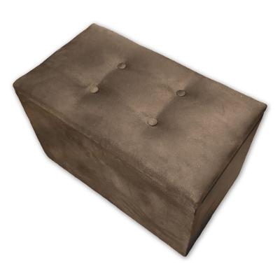 Puff Baú Banqueta Retangular Organizar E Decorar Suede 60cm Marrom