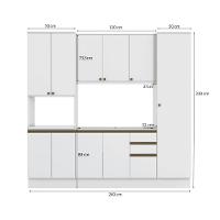 Cozinha Compacta Com Kit Forno Celeste Kappesberg 100% Mdf Branco 240cm - 4