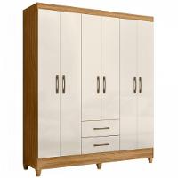 Guarda Roupa Casal Panamá 6 Portas Freijó Off White Moval - 2