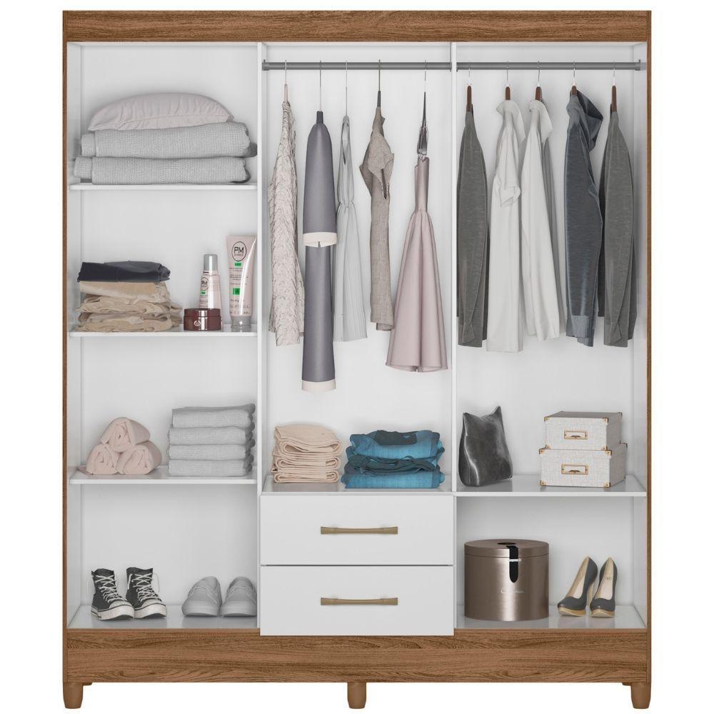 Guarda Roupa Casal Panamá 6 Portas Naturale Branco Moval - 5