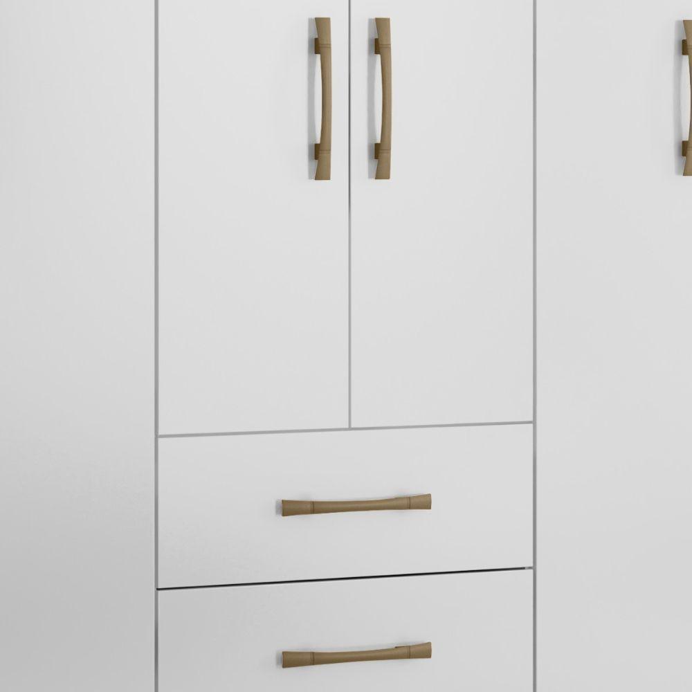 Guarda Roupa Casal Panamá 6 Portas Naturale Branco Moval - 6