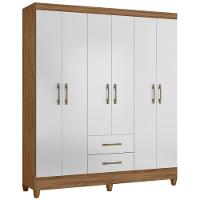 Guarda Roupa Casal Panamá 6 Portas Naturale Branco Moval - 2