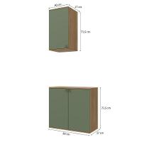 Conjunto Para Banheiro Com Aéreo Kappesberg Celeste 2 Peças Nogueria/verde 80cm - 4