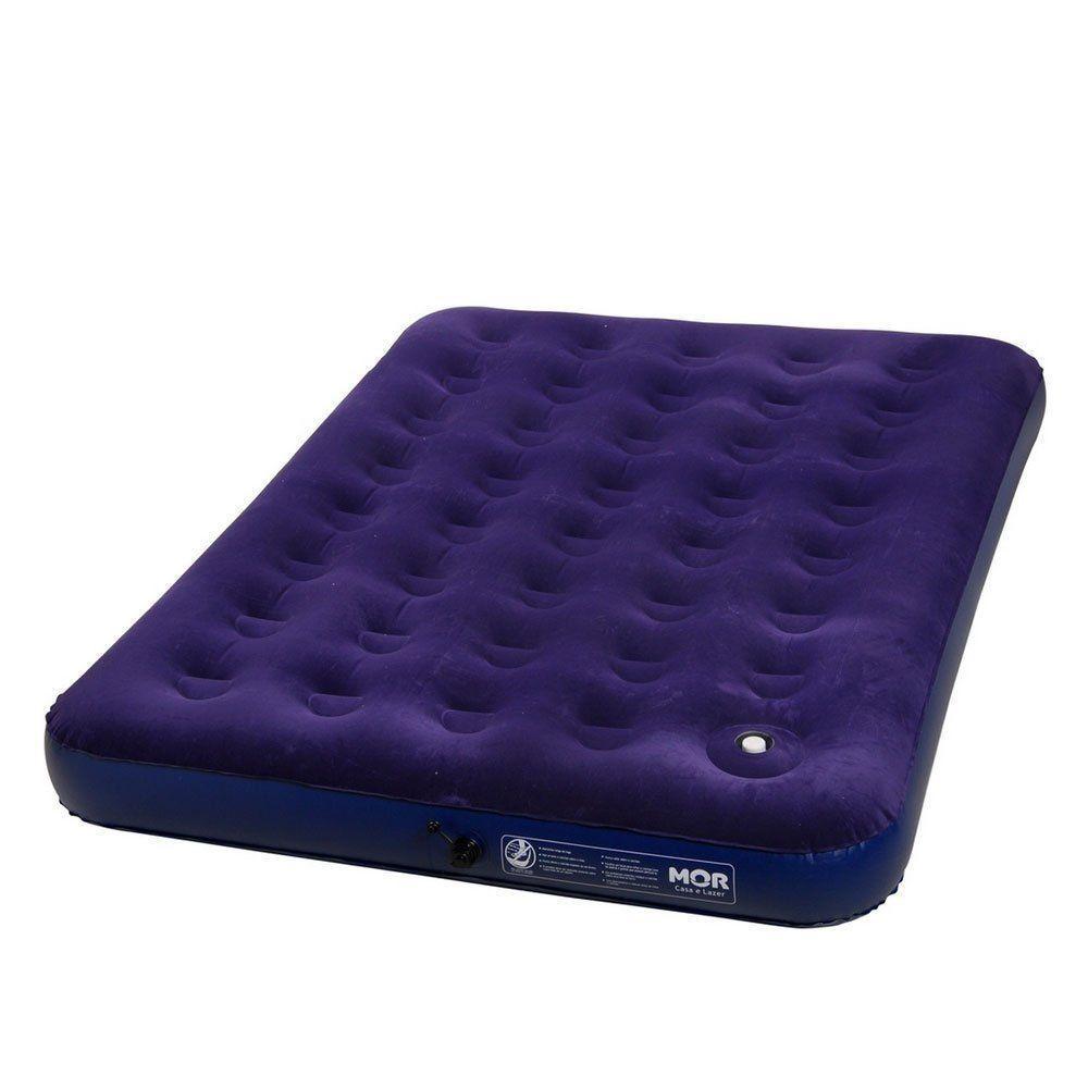 Colchão Inflável Mor Casal Com Fole Azul - 1