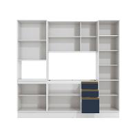 Cozinha Compacta Com Kit Forno Celeste Kappesberg 100% Mdf Branco/azul 240cm - 3