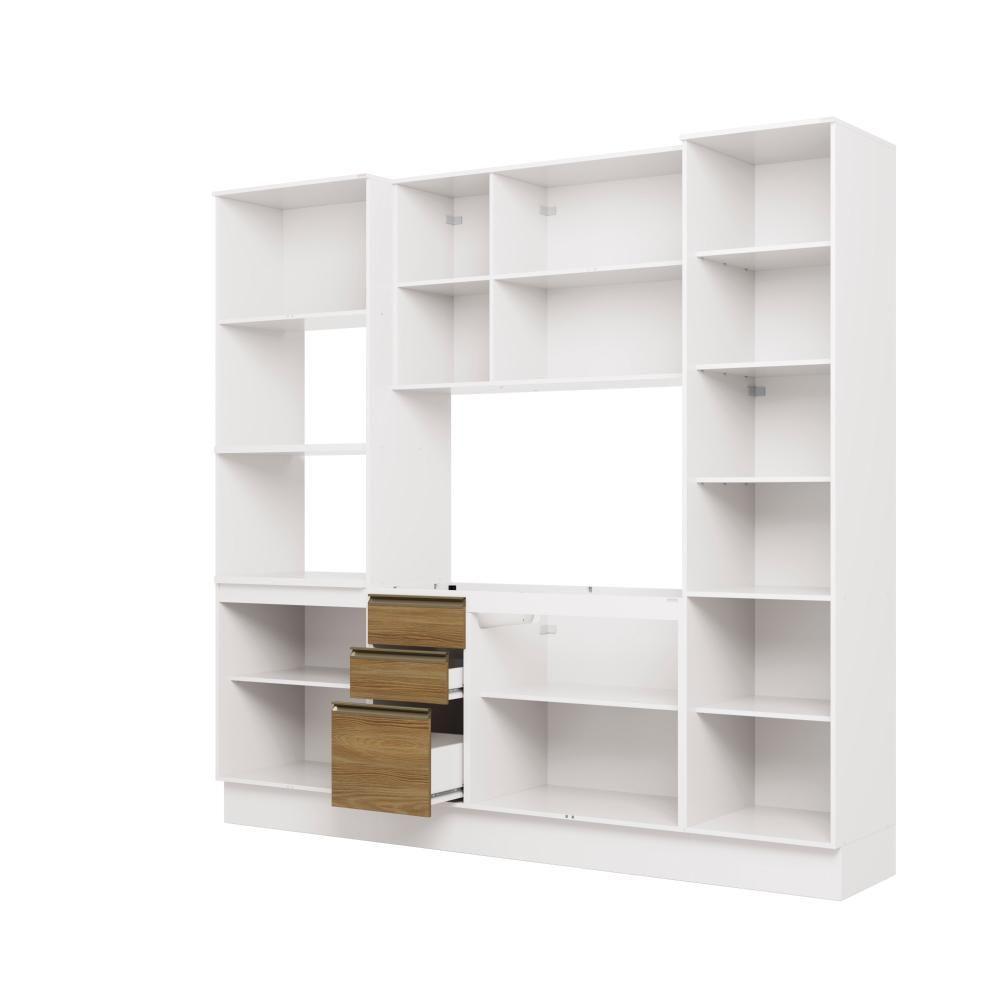 Cozinha Compacta Celeste Kappesberg 100% Mdf Branco/nogueira 240cm - 3