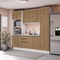 Cozinha Compacta Celeste Kappesberg 100% Mdf Branco/nogueira 240cm - 1
