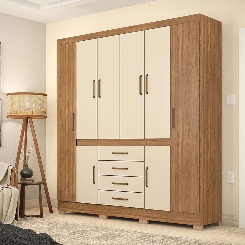 Guarda Roupa Casal Ambiente New Realce Amêndola Touch Off White - Demóbile - 1