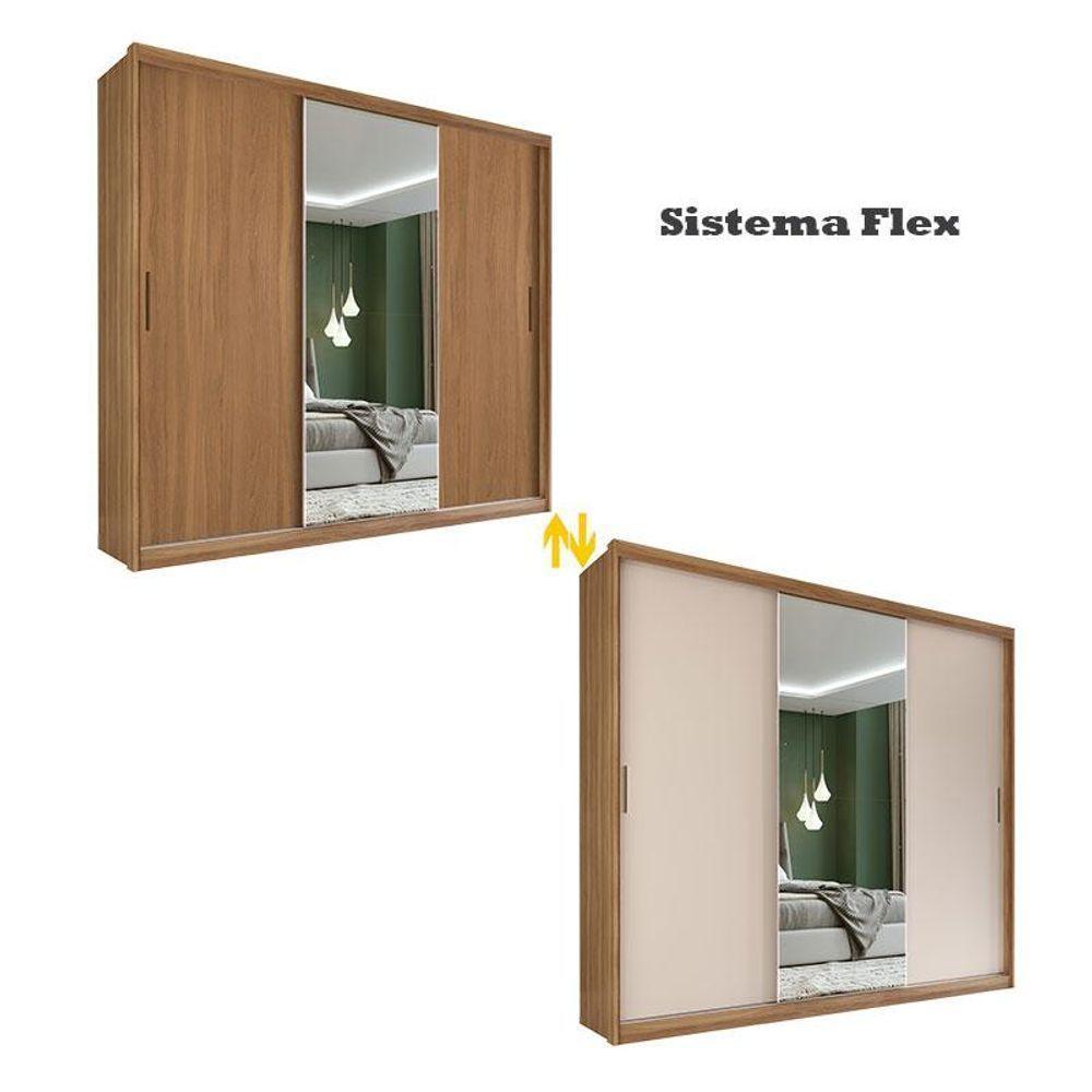 Guarda Roupa Casal Ambiente Dalila 32215pe Amendola Off White Flex Com Pés - Demóbile - 3