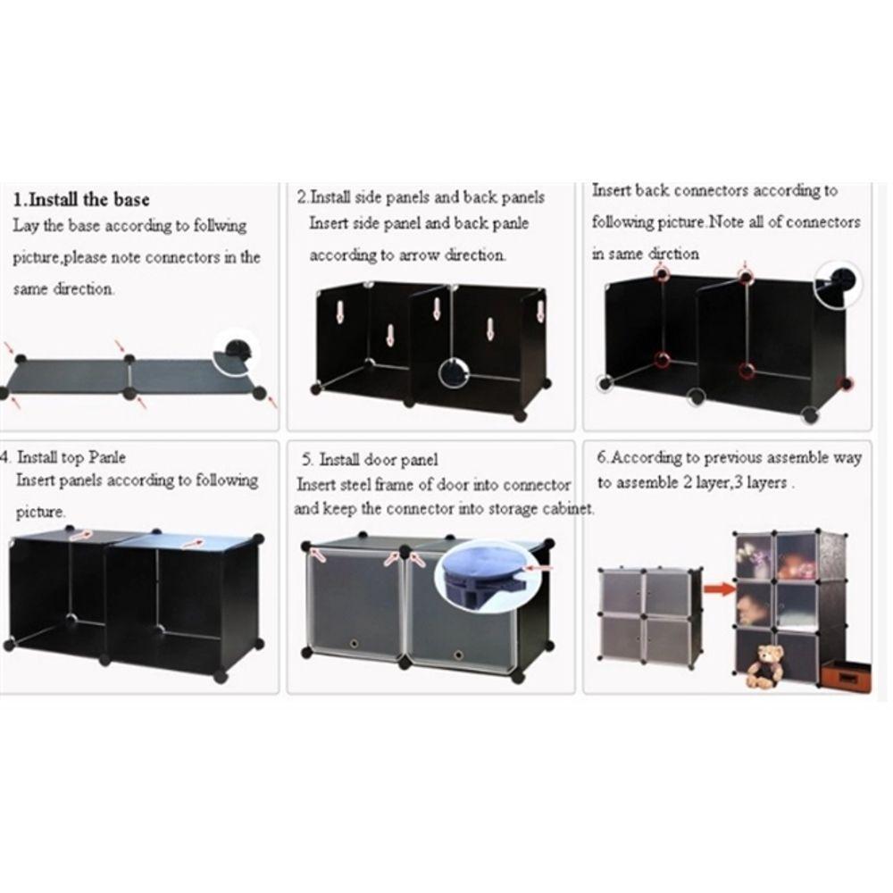 Armario Infantil Guarda Roupa Plastico Portatil Organizador De Brinquedos E Sapateira Com 13 Modulos - 3