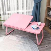 Suporte Para Notebook Mesa Em Madeira Cama Ajustavel Multifuncional Sofa Apoio Home Office Dobravel Rosa - 8