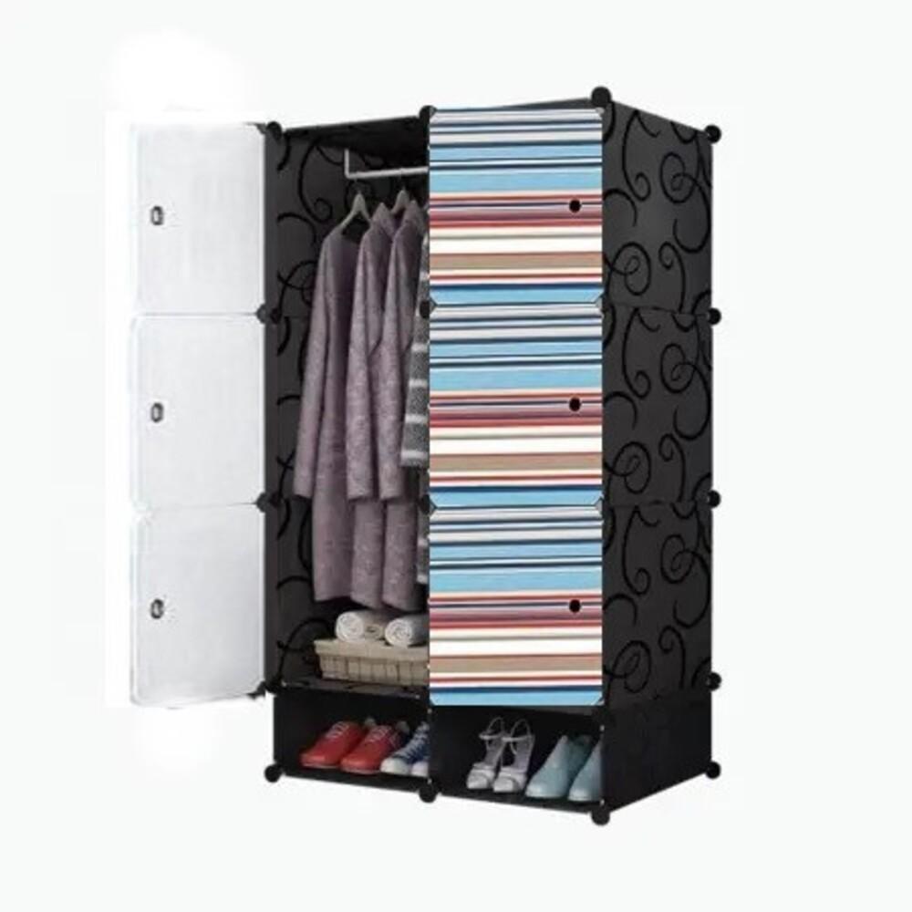 Armario Modular Guarda Roupa Organizador Arara Cabideiro Estante Sapateira Com Portas Compacto - 1