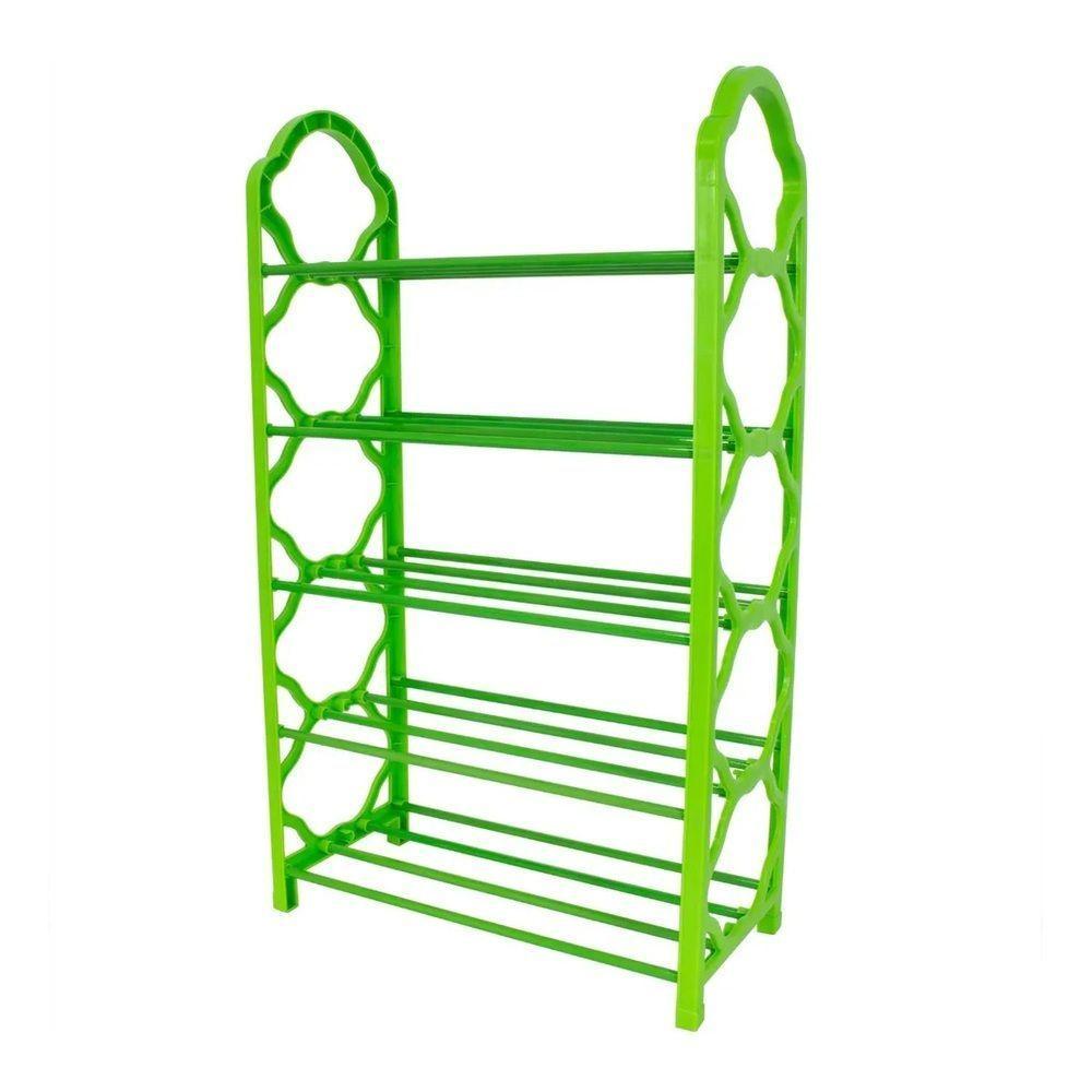 Prateleira Organizador Multiuso Sapateira Ate 10 Pares Grande Estante 5 Prateleiras 20 Sapatos Vertical Verde - 6