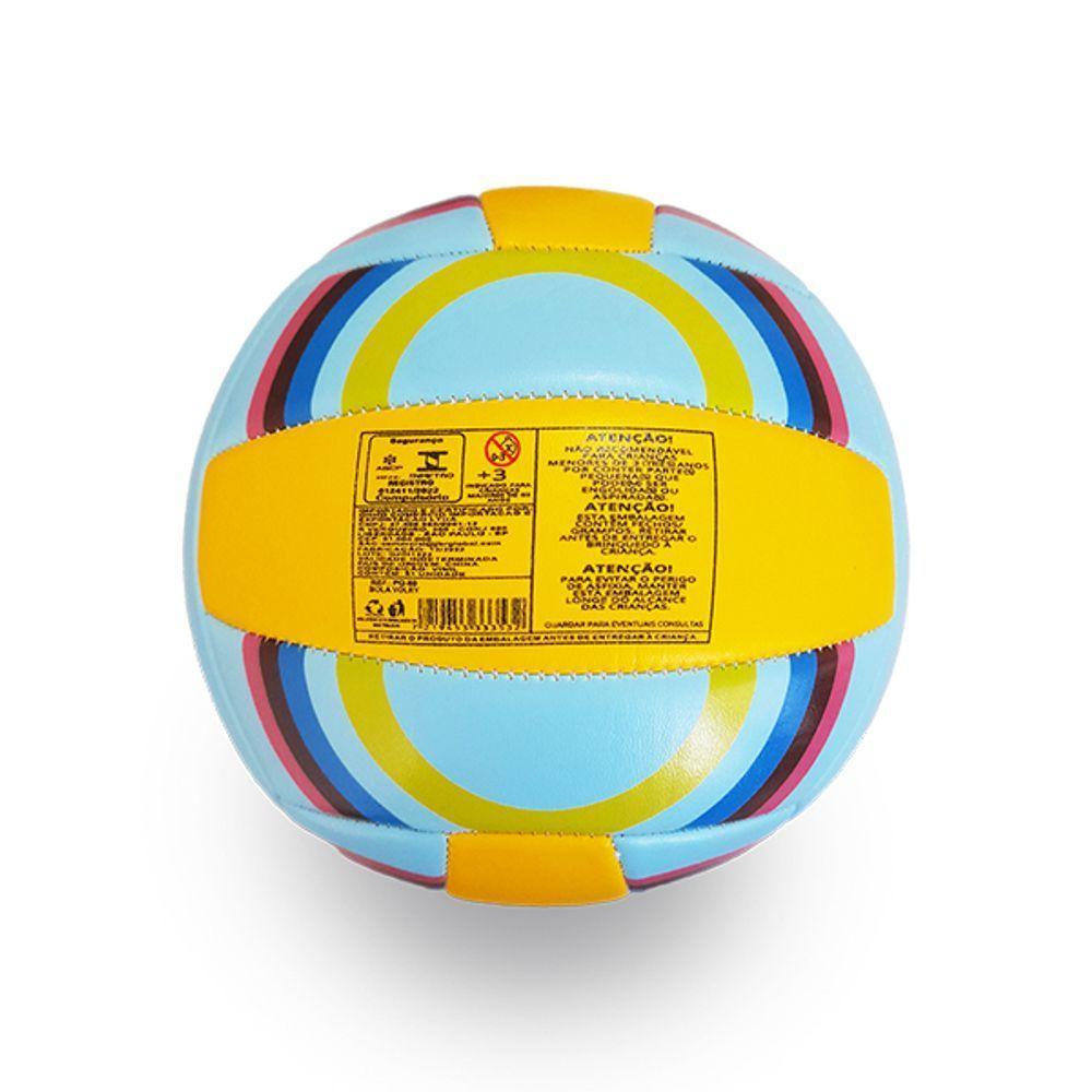 Bola De Vôlei Quadra Praia Tamanho Padrão Azul E Amarelo - 4