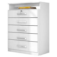 Cômoda Triunfo E Guarda Roupa Solteiro Astro Branco Flex - Demóbile - 2